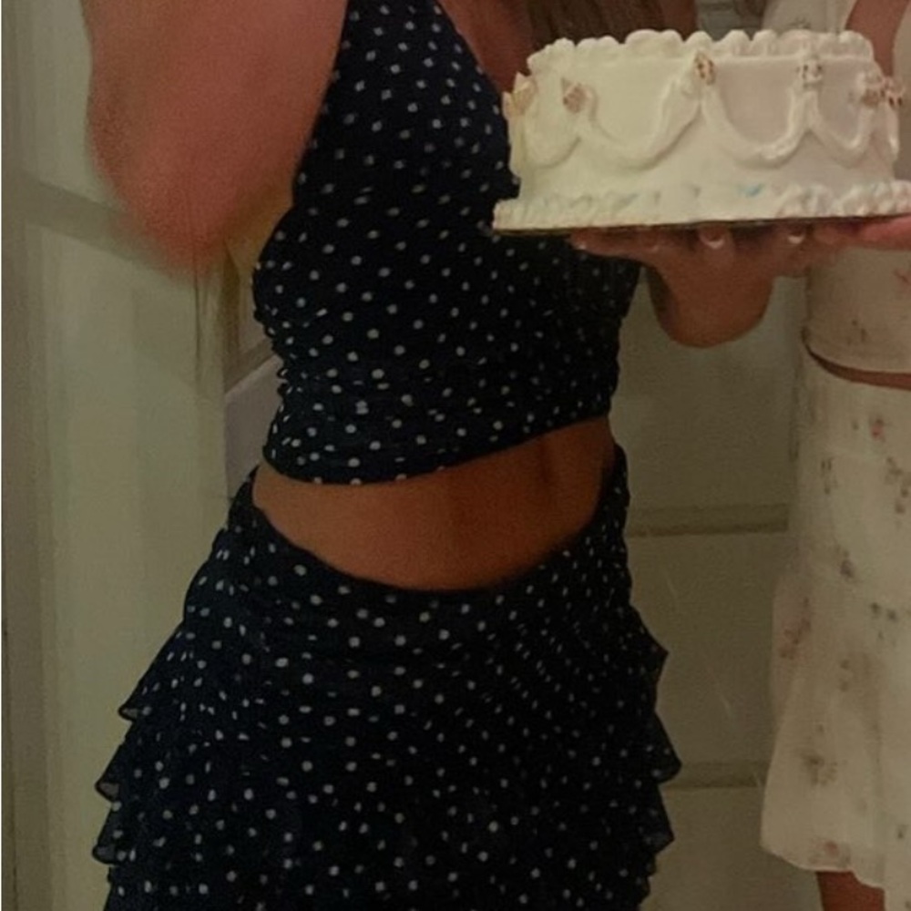 Polka Dot Ruffle Skirt set